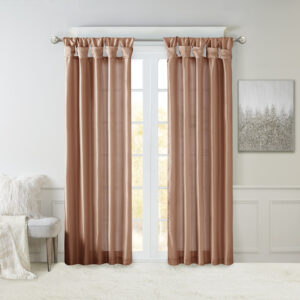 Emilia Twist Tab Lined Window Curtain Panel in Spice From Madison Park