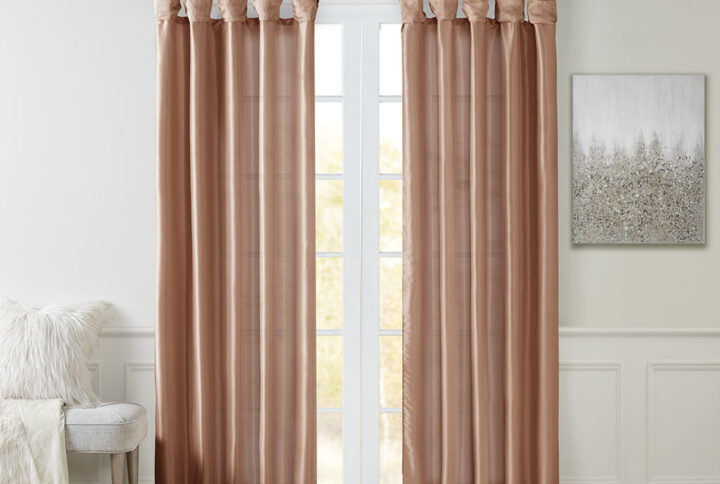 Emilia Twist Tab Lined Window Curtain Panel in Spice From Madison Park