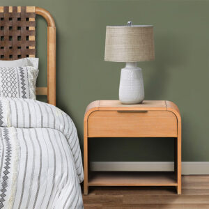 Jameson Modern One Drawer Waterfall Nightstand in Natural From INK+IVY