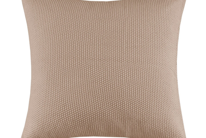 Bree Knit Euro Pillow Cover in Brown From INK+IVY