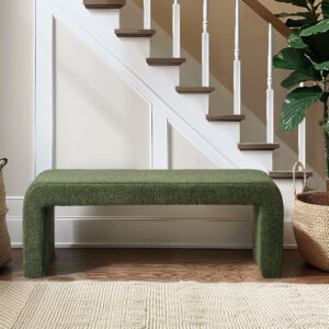 Steve Boucle Waterfall Bench in Green From INK+IVY