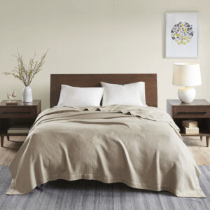 Egyptian Cotton Blanket in Khaki From Madison Park