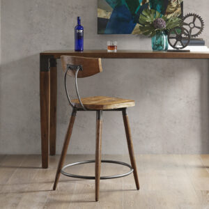 Frazier Counter Stool 24" With Back in Brown From INK+IVY