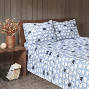 Flannel Sheet Set in Blue Sheep From Woolrich