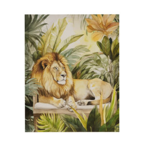 Jungle Feline Jungle Lion Canvas Wall Art in Lion Green Multi From Madison Park