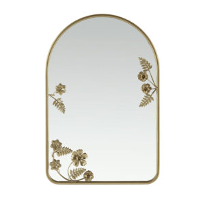 Adaline Arched Metal Floral Wall Mirror in Gold From Madison Park