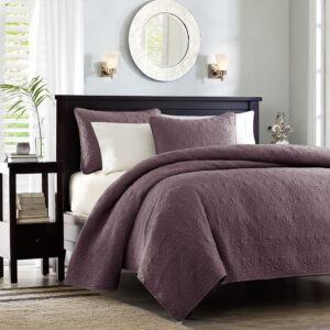 Quebec Reversible Quilt Set in Purple From Madison Park