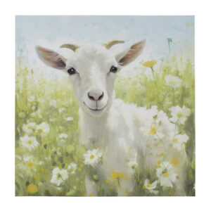 Sunshine Animals Goat Canvas Wall Art in Goat/Green Multi From Madison Park