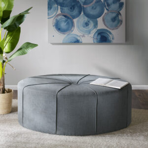 Ferris Oval Ottoman in Blue From Madison Park