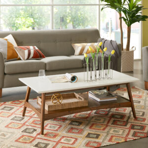 Parker Coffee Table in Off-White/Pecan From Madison Park