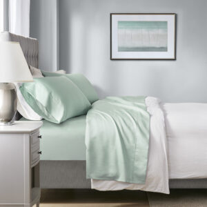 1000 Thread Count HeiQ Smart Temperature Cotton Blend 4 PC Sheet Set in Seafoam From Beautyrest