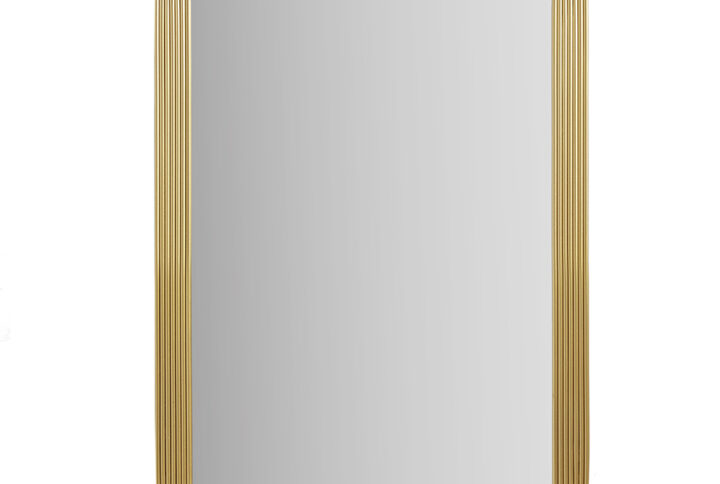 Aurelia Rounded Rectangle Fluted Wall Mirror in Gold From Madison Park