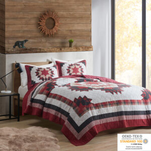 Compass Cotton Quilt Mini Set in Red From Woolrich