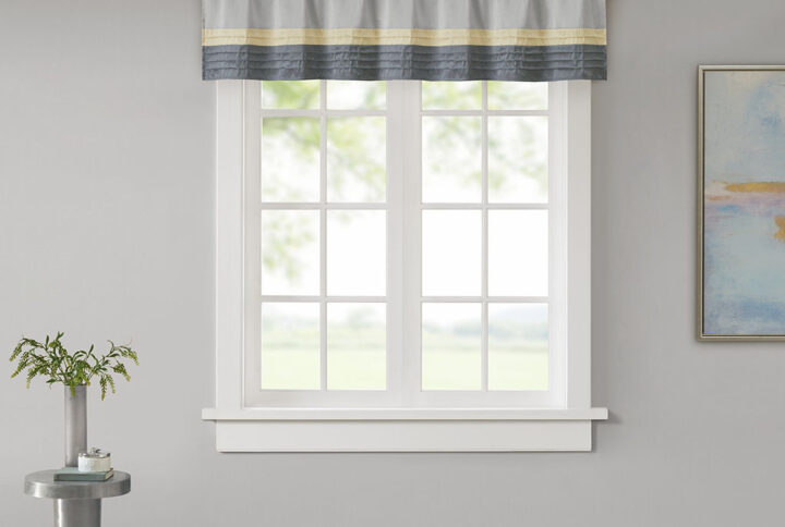 Amherst Polyoni Pintuck Valance in Yellow From Madison Park