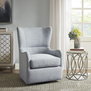 Arianna Swivel Glider Chair in Light Blue From Madison Park