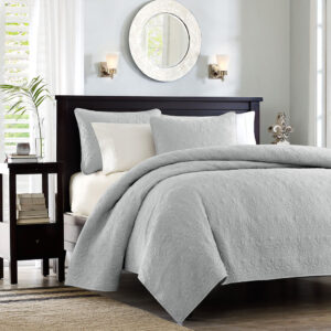 Quebec Reversible Quilt Set in Grey From Madison Park