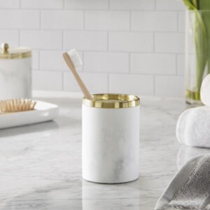 Corsica Gold Marbled Resin Tumbler in Gold From Croscill