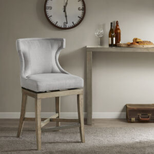 Carson Counter Stool with Swivel Seat in Light Grey From Madison Park