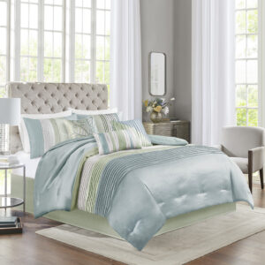 Amherst 7 Piece Comforter Set in Green From Madison Park