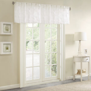 Gemma Sheer Embroidered Window Valance in White From Madison Park