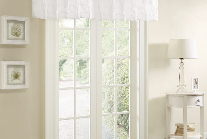 Gemma Sheer Embroidered Window Valance in White From Madison Park