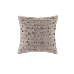 Kerala Cotton Square Pillow in Taupe From INK+IVY