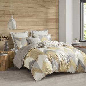 Alpine 3 Piece Duvet Cover Mini Set in Yellow From INK+IVY