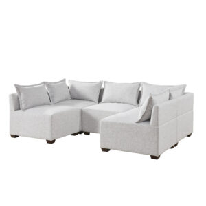 Molly 5-Piece Modular U-Shape Sofa in Silver Grey From INK+IVY