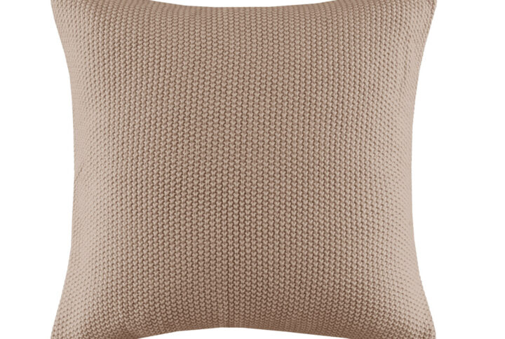 Bree Knit Square Pillow Cover in Brown From INK+IVY