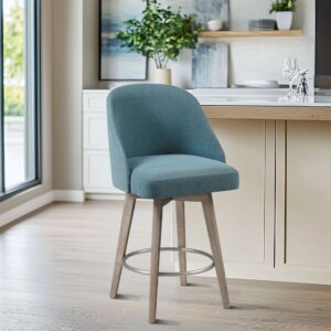 Pearce Counter Stool with Swivel Seat in Blue From Madison Park