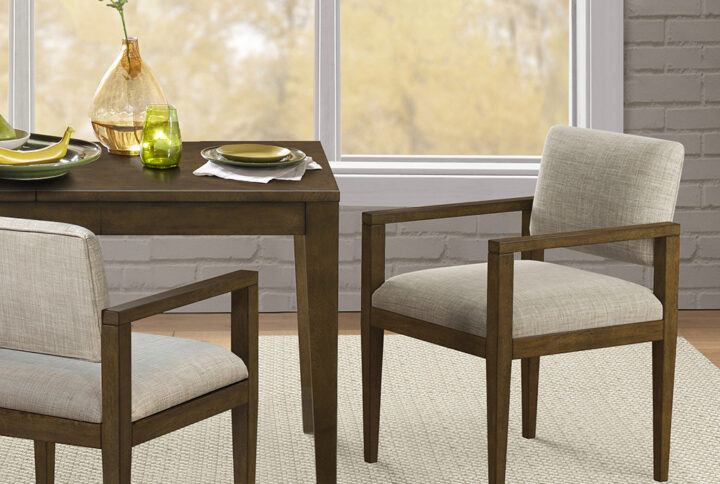 Benson Upholstered Dining Chairs with Arms (Set of 2) in Beige From INK+IVY