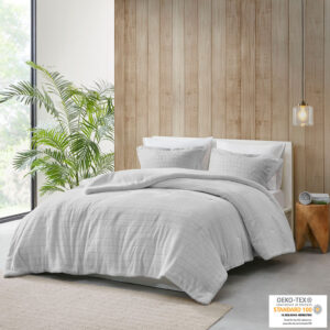 Laurie Plush to Sherpa Comforter Set in Grey From True North by Sleep Philosophy