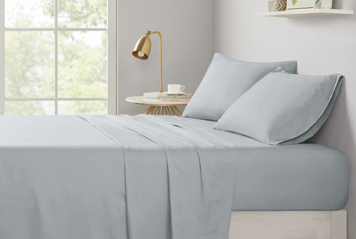 Microfiber All Season Soft Touch Sheet Set in Grey From Intelligent Design