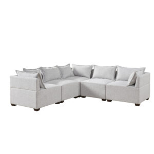 Molly 5-Piece Modular L-Shape Sofa in Silver Grey From INK+IVY