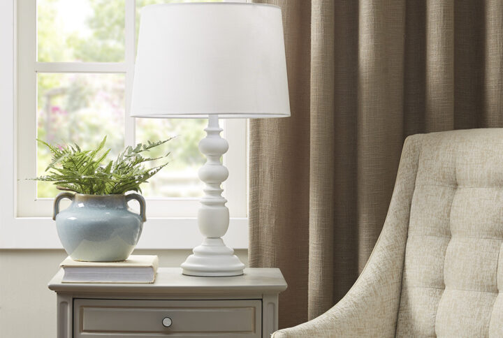 Astoria Resin Buffet Table Lamp in White From Martha Stewart