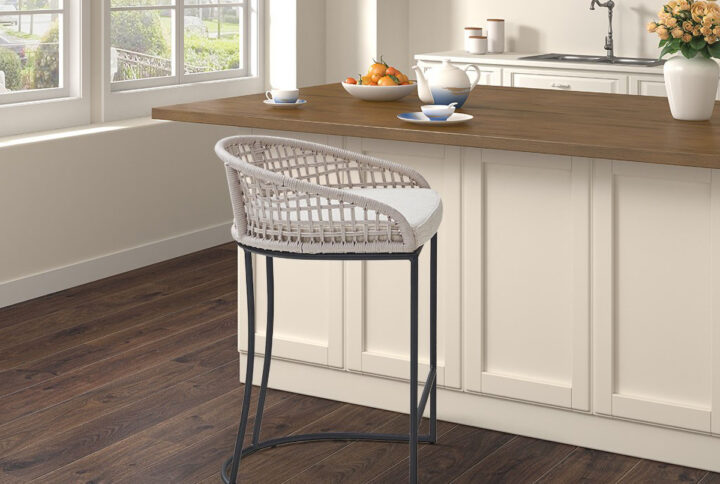 Hermosa Woven Counter Stool 25" in Natural From Madison Park