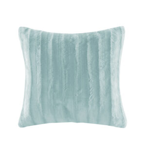 Duke Faux Fur Squre Pillow in Blue From Madison Park