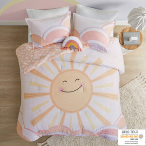 Dawn Sunshine Printed Reversible Comforter Set in Yellow/Coral From Urban Habitat Kids