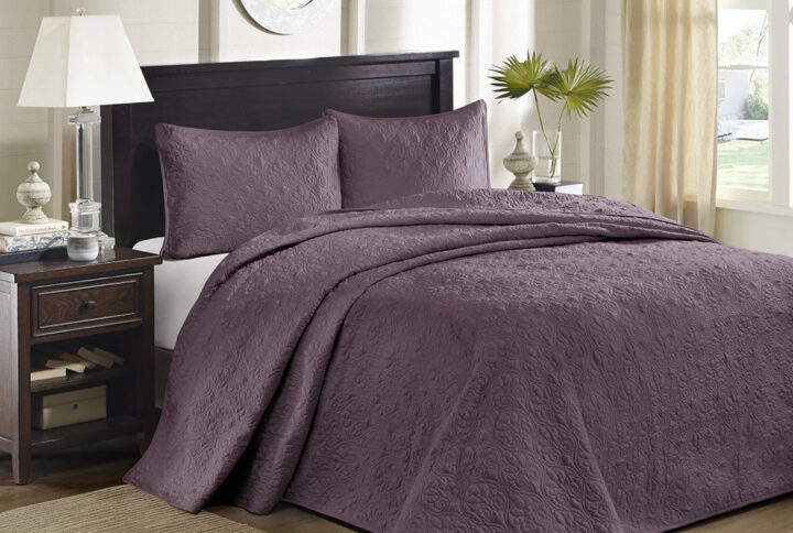 Quebec Reversible Bedspread Set in Purple From Madison Park