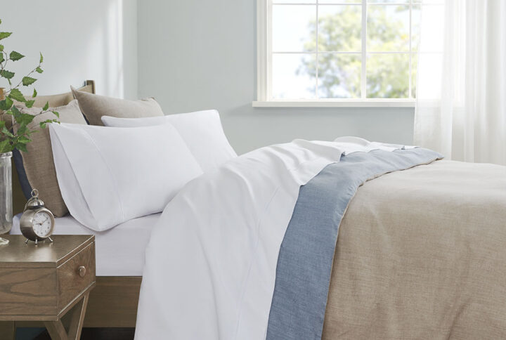 600 Thread Count Pima Cotton Sheet Set in White From Madison Park