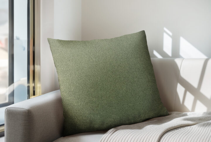 Monte Solid Square Pillow in Green From Chapel Hill