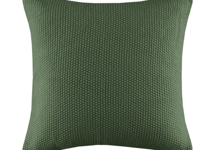 Bree Knit Square Pillow Cover in Green From INK+IVY