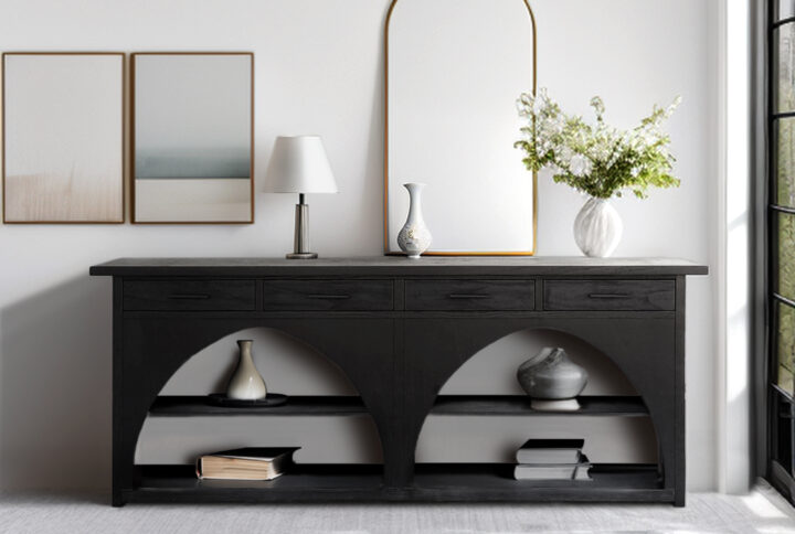 Grayson Highboard in Black/Grey From Chapel Hill