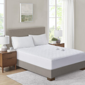 Microfiber Heated Mattress Pad in White From Serta