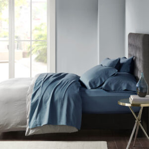 800 Thread Count Cotton Blend Sateen Sheet Set in Teal From Madison Park