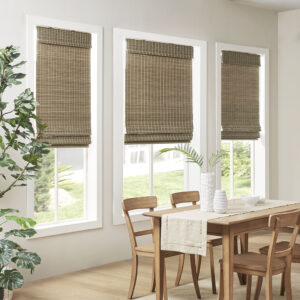 Eastfield Bamboo Light Filtering Roman Shade 64"L in Natural Ash From Madison Park