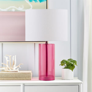 Neonova Glass Table Lamp in Pink From 510 Design