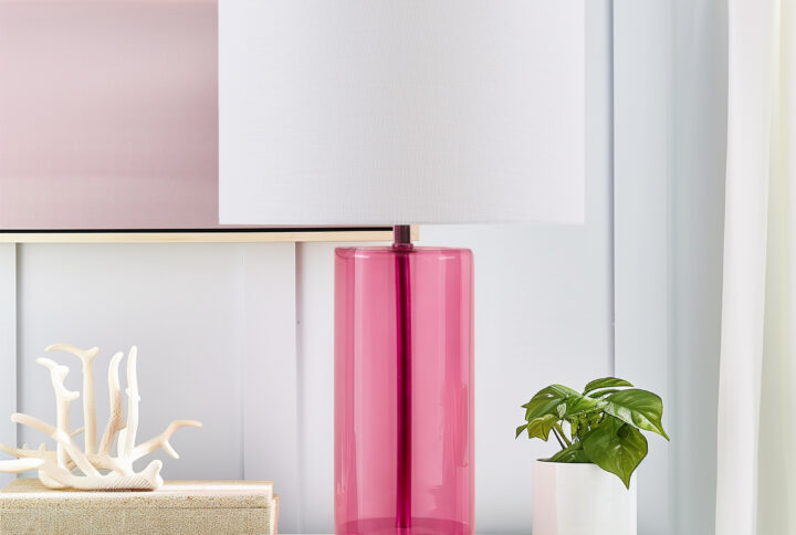 Neonova Glass Table Lamp in Pink From 510 Design