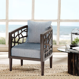 Crackle Accent Chair in Blue From INK+IVY