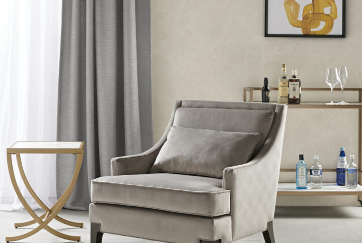 Anna Arm Accent Chair in Light Grey From Martha Stewart